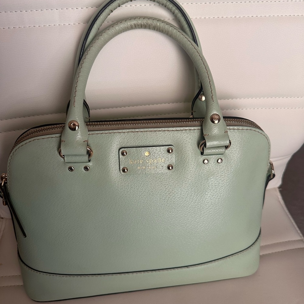 Kate Spade Green Satchel with Silver Hardware
